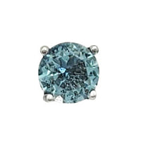 Multicolor Zirconia Solitaire Round Stud Earring (Silver)