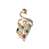 Long Peacock CZ Lady Ring (14K).