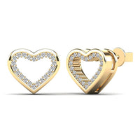 Round Diamond Cut Heart Earring (Gold)