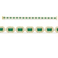 Emerald Halo Lab Grown Bracelet (14K).