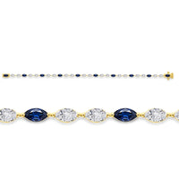 Lab Grown Marquise Diamond & Sapphire Bracelet (14K)