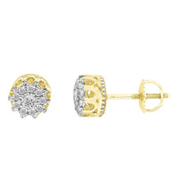 Diamond Round Stud Earrings(14K)