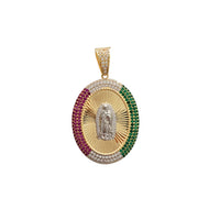 Pave Border Guadalupe Pendant (14K)