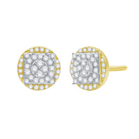 Diamond Round Earring White & Yellow (14K)