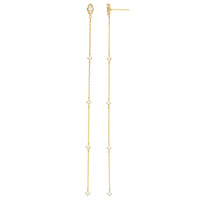 Marquise & Round Cubic Zirconia Drop Dangle Earrings ( 14K )