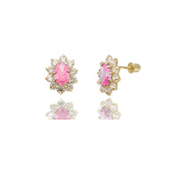 Marquise Flower Stud Earrings (14K)