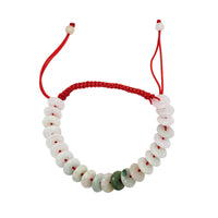 Adjustable Jade Red String Lucky Round Pi Disc Bracelet