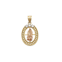 Oval Milgrain Virgin Mary Pendant (14K)