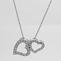 Two Heart Necklace (Silver)