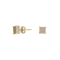 Zirconia Square Cut Stud Earrings (14K)