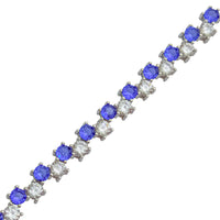 Blue & White CZ Bracelet (Silver)
