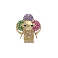 Starry-Eyed Rainbow CZ Flower Doll Ring (14K)