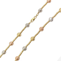 Tri-Tone Diamond Cut Ball Chain (14K)