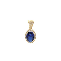 Oval Blue CZ Pendant (14K)