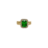 Emerald CZ Miami Link Lady Ring (14K).