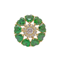 Flower Green CZ Lady Ring (14K).