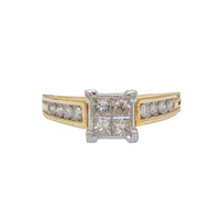 Squared Bezel Engagement Ring (14K)