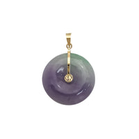 Jade Happiness Symbol Round Disc Pendant (14K)