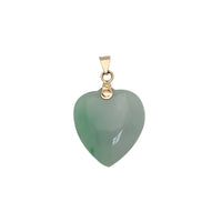 Jade Puffy Heart Pendant (14K)