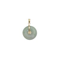 Jade Happiness Symbol Round Disc Pendant (14K)