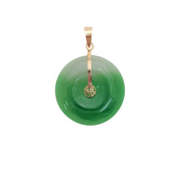 Good Fortune Beautiful Jade Disc Pendant (14K)
