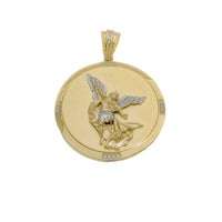 Saint Michael Round CZ Pendant (14K)