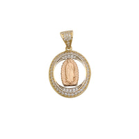 Tricolor Virgin Guadalupe CZ Pendant (14K)