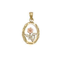 Oval Rose Diamond Cut Pendant (14K)
