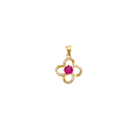Fancy Flower Framed CZ Pendant (14K)