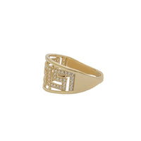 Greek Key CZ Ring (14K)