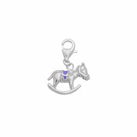 Purple Enameled Rocking Horse Pendant (Silver)