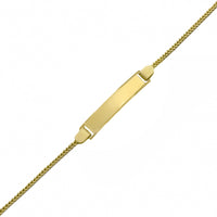 Children's Two-Tone Spiga Wheat Link ID Bracelet (10K).