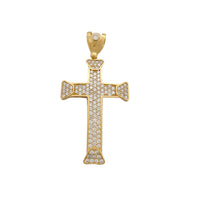 Pave CZ Cross Pendant (14K)
