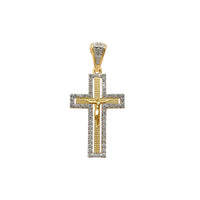 Pave Halo Crucifix Pendant (14K)