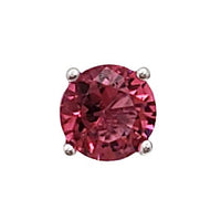 Multicolor Zirconia Solitaire Round Stud Earring (Silver)