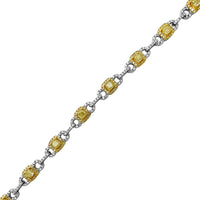 Diamond Halo Box Radiant Cable Bracelet (14K).