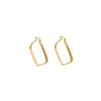 Plain Rectangle Hoop Earrings (14K)