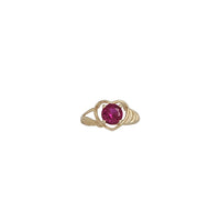 Red Stone Heart Baby-Sized Ring (14K)