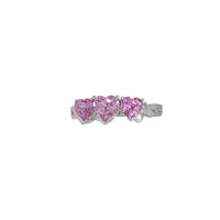 Pink Heart Cubic Zirconia Ring (Silver)