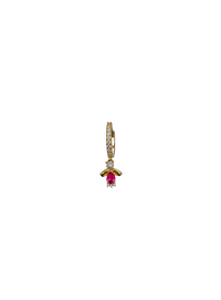 Girl shaped CZ dangling Earring (14K)