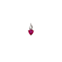 Red Zirconia Rounded Trillion Slide Pendant (Silver)