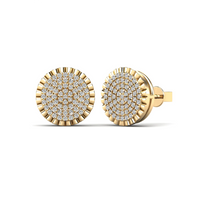 Diamond-Cut Round Stud Earrings (14K)