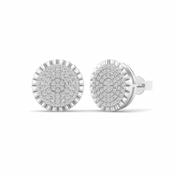 Diamond-Cut Round Stud Earrings (14K)
