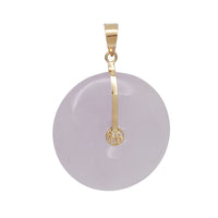 Round Jade Pi Disc Pendant (14K)