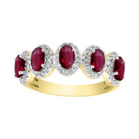 Diamond Ruby Halo Ring (14K)