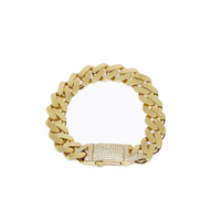 Cubic Zirconia Iced Clasp Monaco Bracelet (14K).