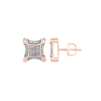 Diamond Square Stud Earring (14K)