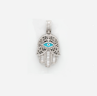 Iced-Out Hamsa Hand Pendant