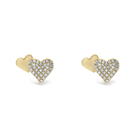 Double Heart Diamond Earring (14K)