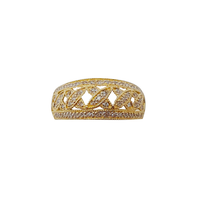 Fancy Crossed CZ Lady Ring (14K).
